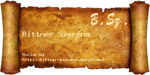 Bittner Szeréna névjegykártya